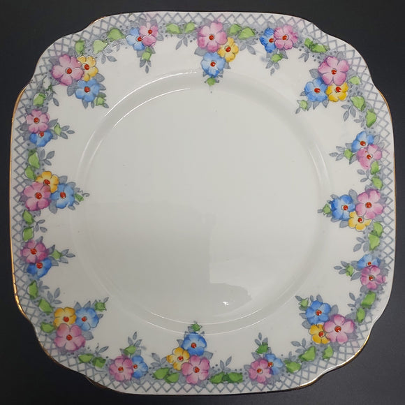 Royal Albert - Trellis, Grey Band - Square Side Plate