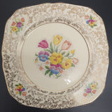 Hollinshead & Kirkham - Old English Sampler, Sampler Border, Fruit Filigree - Luncheon Plate