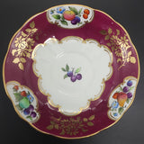 Crown Staffordshire - Fruit with Maroon Border - Saucer