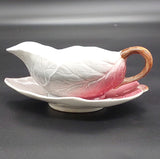 Royal Winton - Maroon and Grey Leaf - Sauce Boat with Underplate