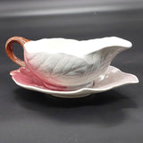 Royal Winton - Maroon and Grey Leaf - Sauce Boat with Underplate