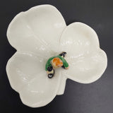 Irish Dresden - Leprechaun on Shamrock Leaf - Trinket Dish