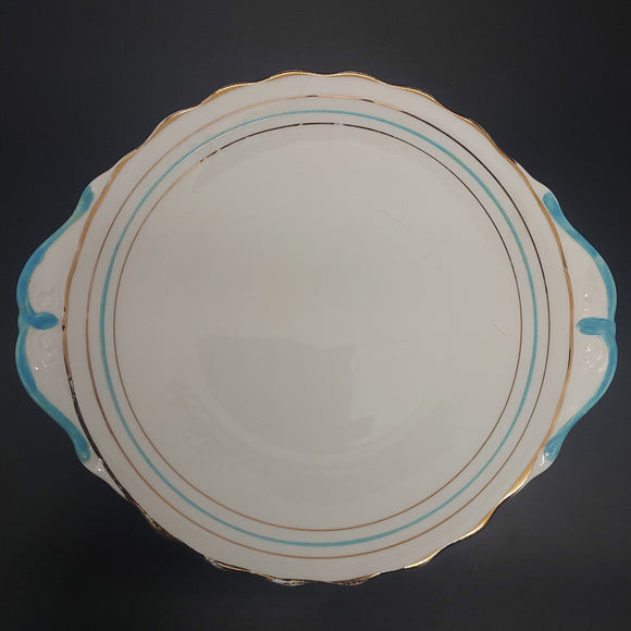 Royal Albert - Blue and Gold Bands - Cake Plate