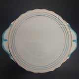 Royal Albert - Blue and Gold Bands - Cake Plate