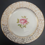 Phoenix - Pink Roses and Gold Filigree Band - 20-piece Tea Set