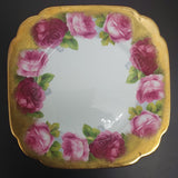 Royal Albert - Old English Rose 2735, Heavy Gold Rim - Trio: Countess Cup, Square Side Plate