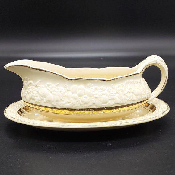 Crown Ducal - Florentine, Gold Band - Gravy Boat and Underplate