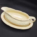 Crown Ducal - Florentine, Gold Band - Gravy Boat and Underplate