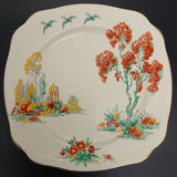 Grindley - Red and Yellow Trees, 3 Birds - Salad Plate