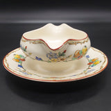 Swinnertons - Fruit and Flowers - Gravy Boat with Affixed Saucer