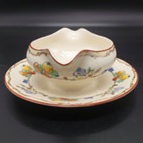 Swinnertons - Fruit and Flowers - Gravy Boat with Affixed Saucer