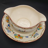 Swinnertons - Fruit and Flowers - Gravy Boat with Affixed Saucer