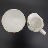 Royal Albert - White Flowers, Grey and Blue Leaves - Milk Jug and Sugar Bowl