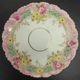 Unmarked - Yellow and Pink Flowers, Pink Rim - Trio