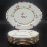 Paragon - Chinese Garden, Purple Band - Oval Cake Plate Set