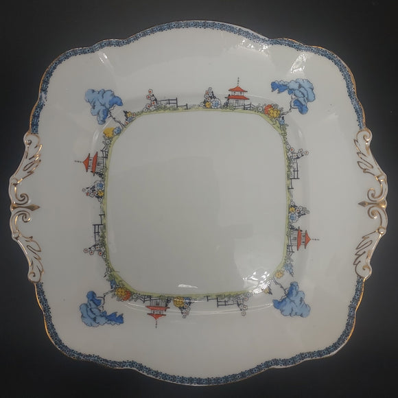 Paragon - Chinese Garden, Blue Band - Cake Plate