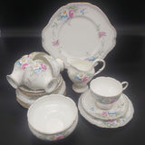 Paragon - White, Blue and Pink Flowers, X3045 - 18-piece Tea Set
