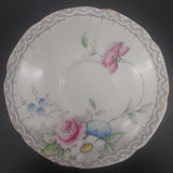 Paragon - White, Blue and Pink Flowers, X3045 - Saucer