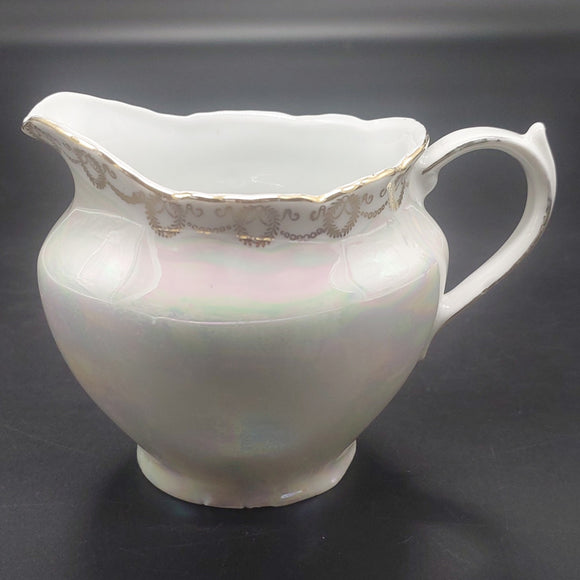 Victoria - Gold Garland on Pearl Lustre - Milk Jug