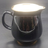 Prinknash Abbey Pottery - White Flowers on Black - Small Jug