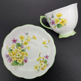 Royal Albert - Primulette - Trio: Countess Cup, Square Side Plate