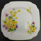 Royal Albert - Primulette - Trio: Countess Cup, Square Side Plate
