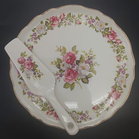 James Kent - Harmony Rose - Cake/Pavlova Plate and Server