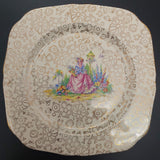 Hollinshead & Kirkham - Crinoline Lady - Pink Dress, 4845 - Trio, Square Side Plate