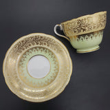 Aynsley - Cream and Green Bands with Gold Filigree - Trio