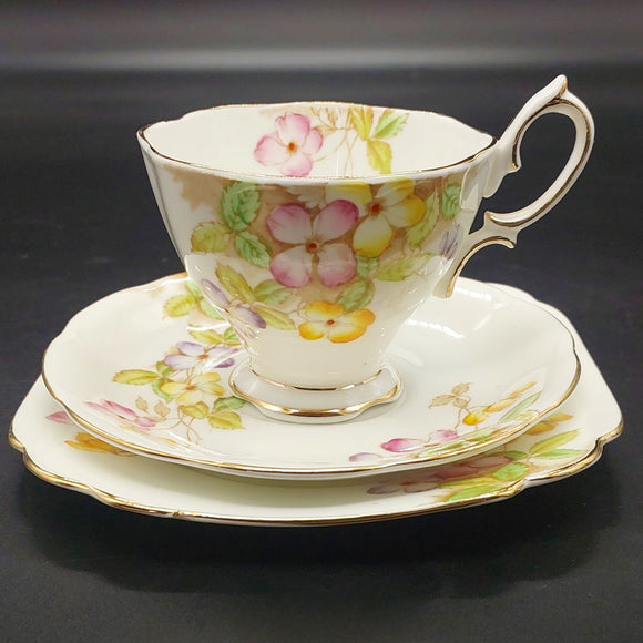 Royal Albert - Clematis - Trio with Malvern-shaped Cup