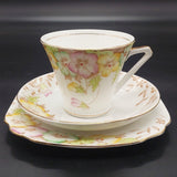 Bell China - Yellow, Green and Pink Flowers - Trio