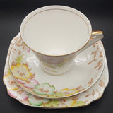 Bell China - Yellow, Green and Pink Flowers - Trio