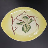 Carlton Ware - Green Magnolia on Yellow - Jam/Butter Dish