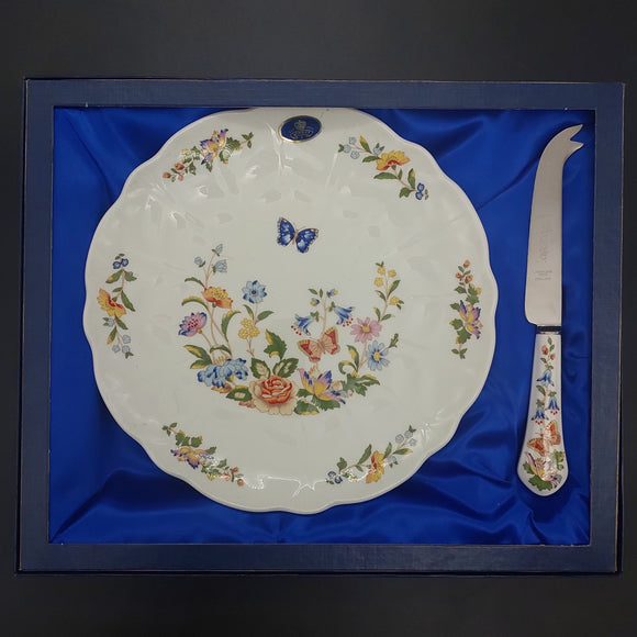 Aynsley - Cottage Garden - Cheese Plate and Knife Boxed Set