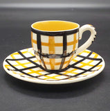 Martin Boyd, Australia - Orange and Black Plaid - Demitasse Duo