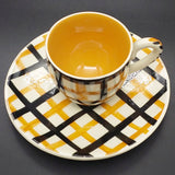 Martin Boyd, Australia - Orange and Black Plaid - Demitasse Duo