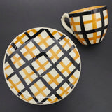 Martin Boyd, Australia - Orange and Black Plaid - Demitasse Duo
