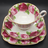 Royal Albert - Old English Rose 4571 - Trio: Avon Cup, Square Side Plate