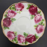 Royal Albert - Old English Rose 4571 - Trio: Avon Cup, Square Side Plate