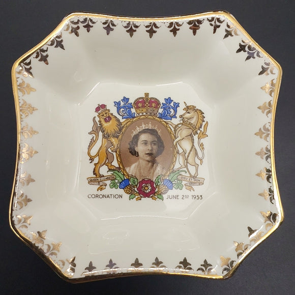 English-made - Queen Elizabeth II Coronation - Square Dish
