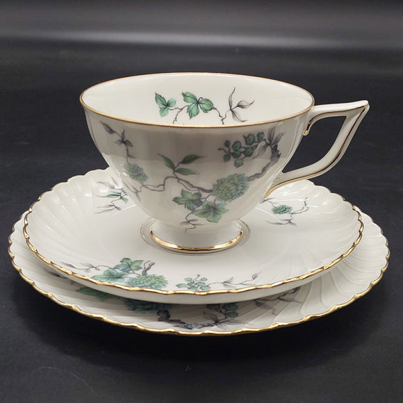 Royal Bayreuth - Branch with Teal Flowers and Leaves - Trio