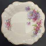 J & G Meakin - Purple and Pink Flowers, Purple Bow - Square Dish