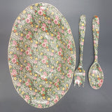 Empire - Trellis Rose - Oval Footed Serving Bowl and Servers