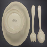 Empire - Trellis Rose - Oval Footed Serving Bowl and Servers