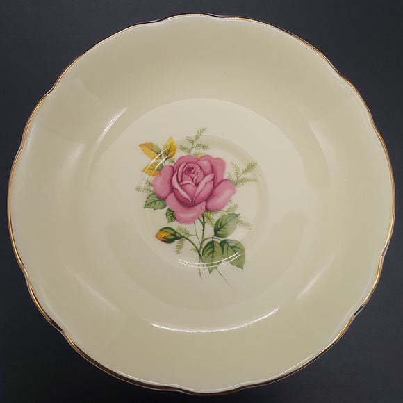 Harrowby - Pink and Yellow Roses on Yellow - Saucer