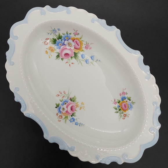 Royal Albert - Blue Rim and Floral Sprays - Oval Dish