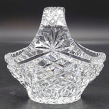 Vintage Cut Crystal - Crosses - Basket Vase, 15 cm long