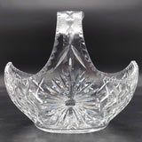 Vintage Cut Crystal - Daisy and Crosses - Basket Vase, 26 cm long
