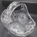 Vintage Cut Crystal - Daisy and Crosses - Basket Vase, 26 cm long