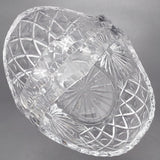 Vintage Cut Crystal - Daisy and Crosses - Basket Vase, 26 cm long
